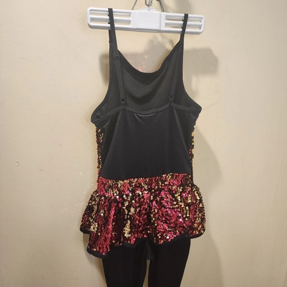 WEISSMAN one Piece sequins Dance Costume Jumpsuit size S